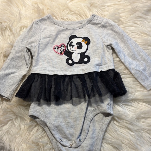 Garanimals Other - Garanimals Gray and Black Panda Bodysuit